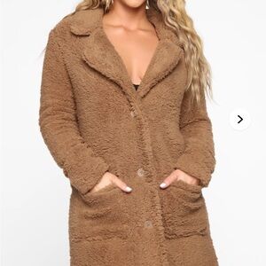 Fashion Nova Warm Tan Teddy Jacket